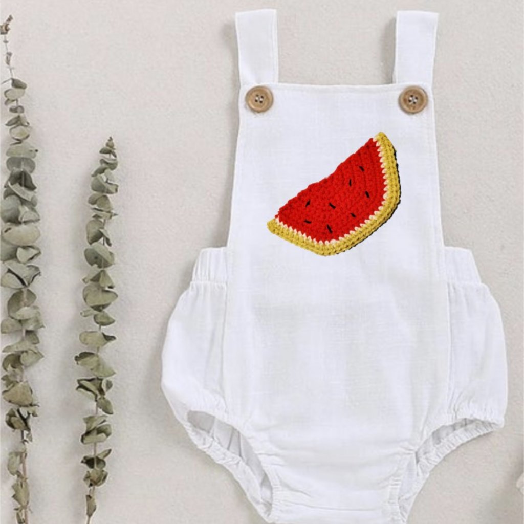 Red Watermelon Romper Birthday Outfit Dress Clothes Smash Cake Jumpsuit Boy Girl